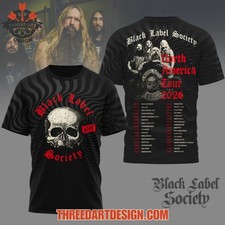 Black Label Society North America Tour 2026 3D T-Shirt Size S-5XL