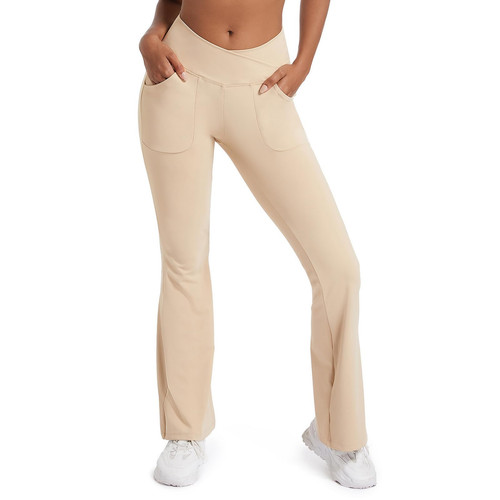 Flare Leggings for Women,Women's Crossover High Waisted Bootcut widelegs Yoga...