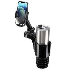 Cup Holder Phone Mount for Car, Car Cellphone Large Adapter Long 1 Pack Black