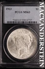1923 Peace Dollar - PCGS MS63 - Scarce  No Reserve  #SLK830