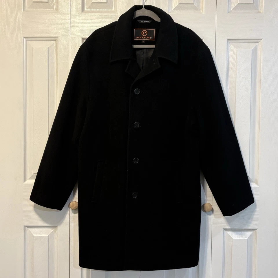 Gabardina de lana Rockport para hombre, negra talla XL, hecha en Ucrania Foto 2 de 4