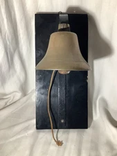 Brass Dinner Bell with Metal Wall Mount Bracket Possibly Vintage