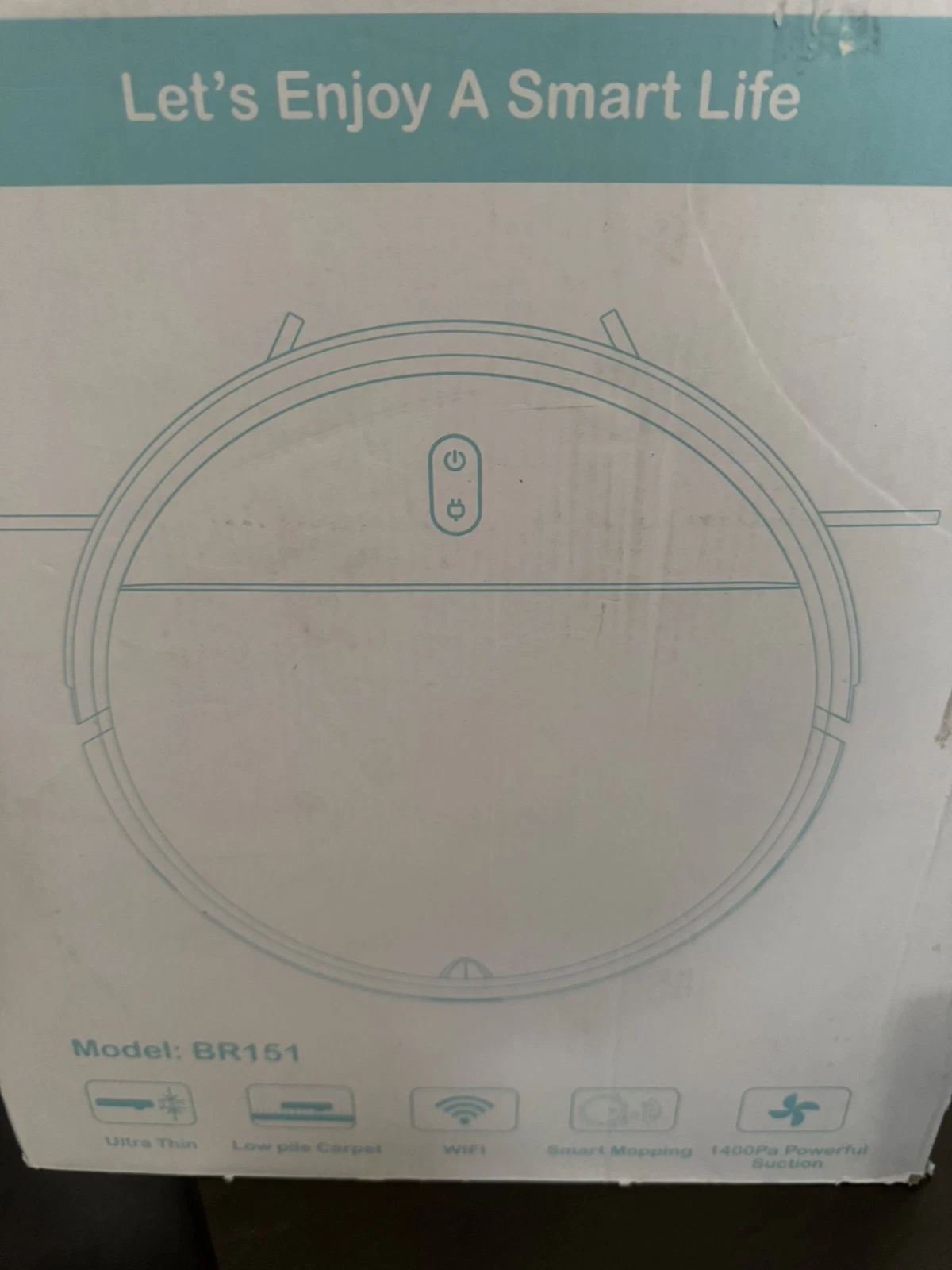 BR151 Robot Vacuum & Mop Combo Wifi Connect Blue, New