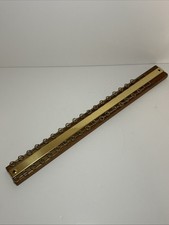 Brass Wood Vintage Tie Scarf Belt Hanger Holder Wall Mount Organizer Nostalgic