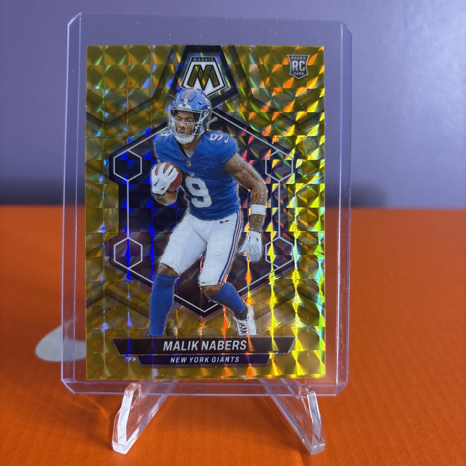 2024 Malik Nabers *Panini Mosaic - Rookies#306 Reactive Yellow Mosaic Prizm (RC)