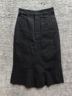 Rick Owens DRKSHDW Bolan Godet Cut Denim Skirt in Black size 26 US