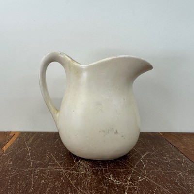 McCoy White Glaze Pitcher Vase No. 365 Marked USA Largest Vintage 6.5 Inches