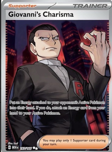 Giovanni's Charisma 197/165 Ultra Rare 151 Pokemon Holo Near Mint