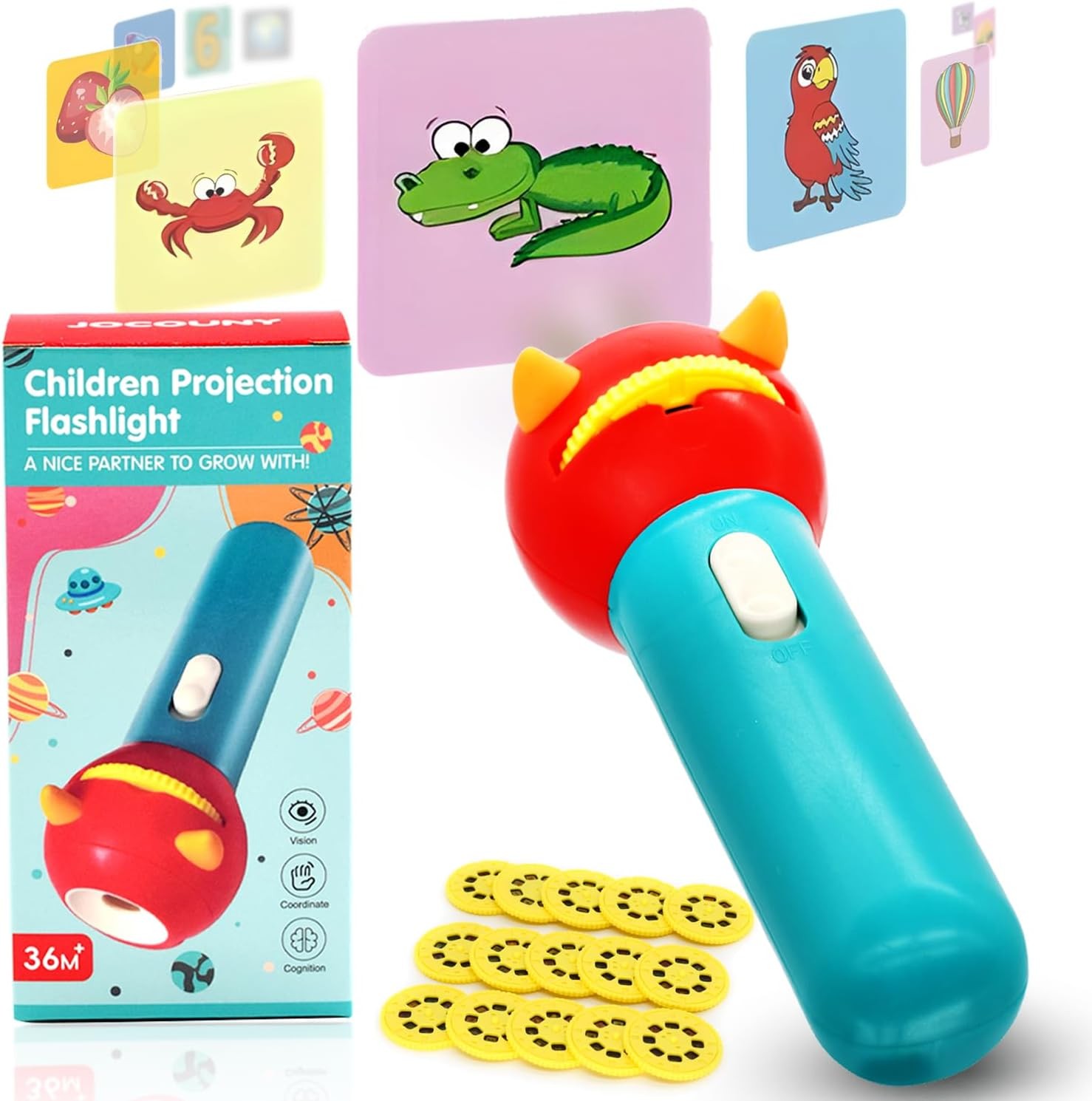 - Kids Electric Projected Torch Flashlight With 15 Dis