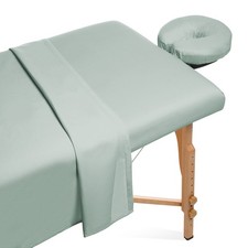 3pc Microfiber Massage Table Sheet Set - Salon Spa Covers - Seafoam