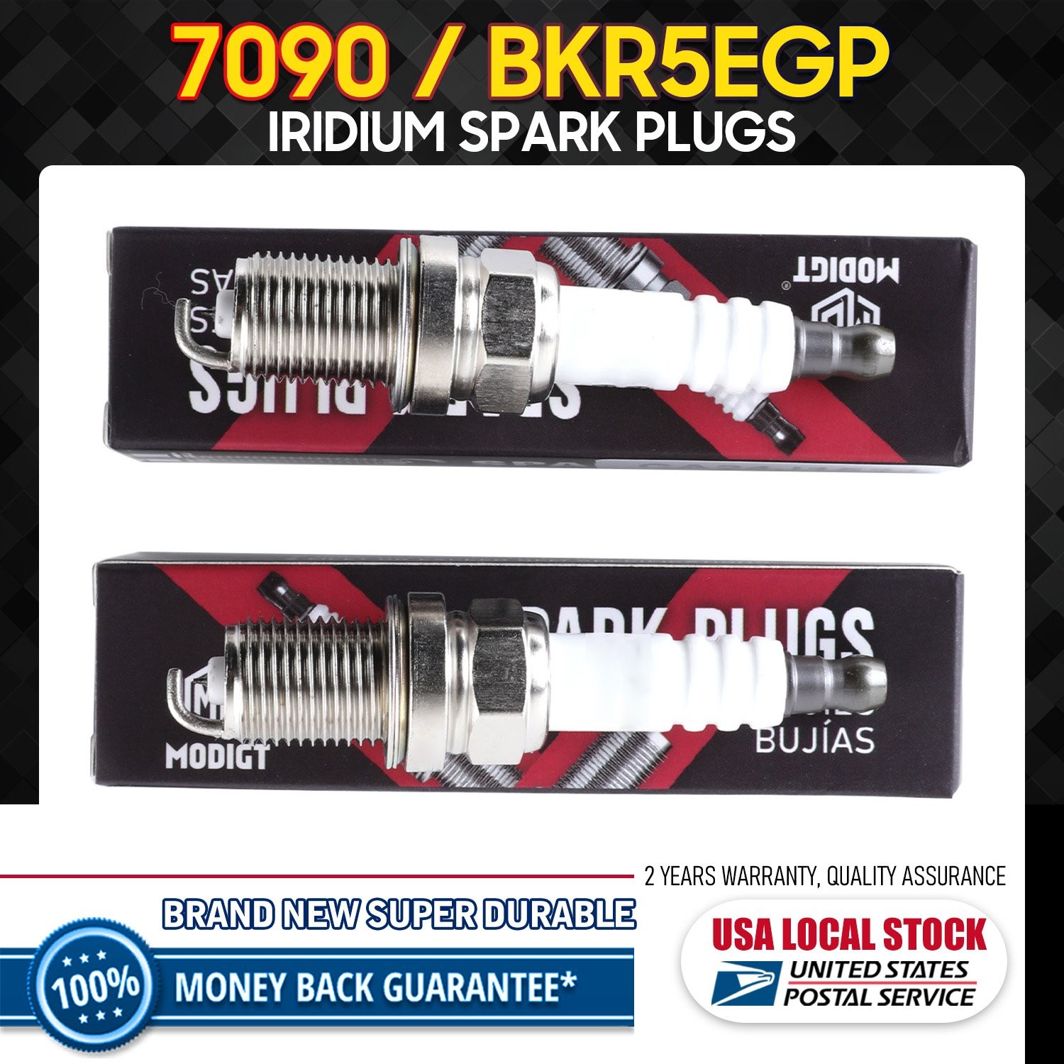 4Pcs Enhanced Iridium Spark Plugs For NGK 7090 BKR5EGP For Suzuki Chrysler Ford