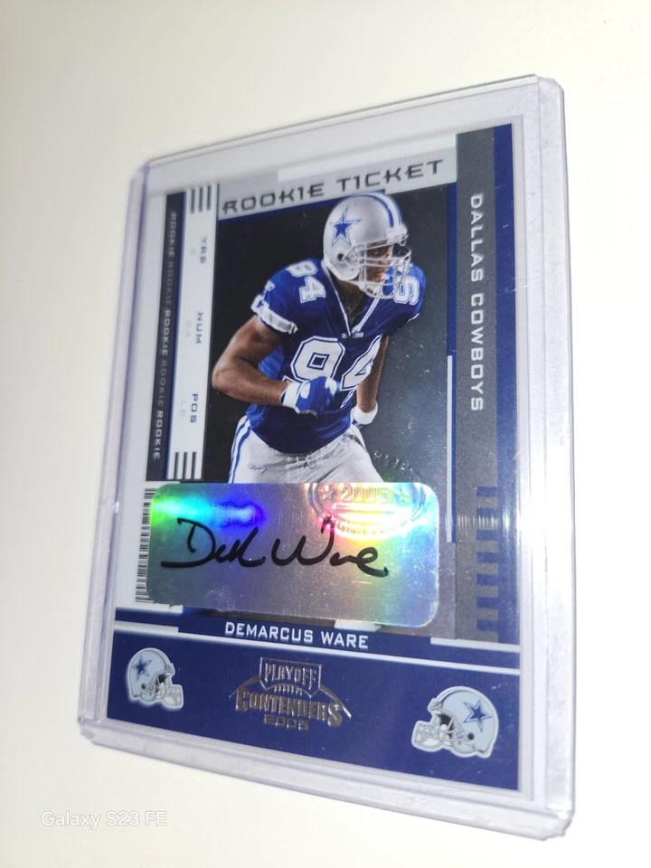 2005 Playoff Contenders - Rookie Ticket Auto DeMarcus Ware #133 (AU, RC) Cowboys - Image 4 of 4