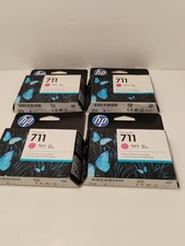 Lot of 4 HP Genuine 711 Magenta DesignJet Ink Cartridge CZ131A