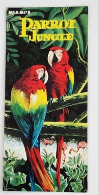 1950s Miami's Parrot Jungle Brochure Colorful Photos