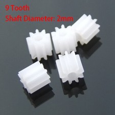 9 Teeth Plastic Spindle Gears for 2mm Motor Shaft Toy Car Transmission 0.5 Mod