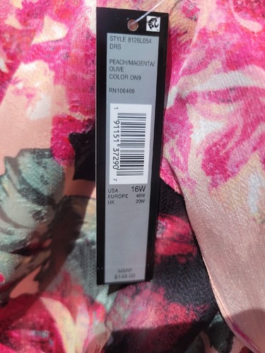 Tahari Levine Flatterärmel Schaufelausschnitt Blumenmuster Cocktailkleid Damen 16 W gefüttert - Bild 15 von 16