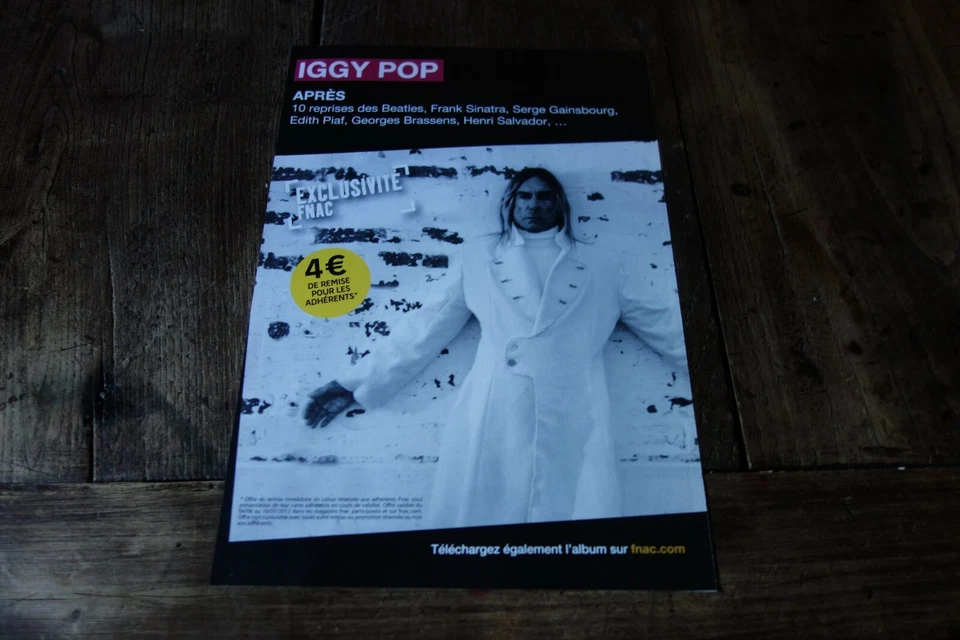 IGGY POP - Publicité de magazine / Advert !!! APRES !!! - Photo 1/1