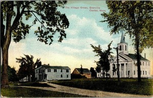 1914-GRANVILLE-CENTER-MASS-VILLAGE-GREEN-POSTCARD-EE9