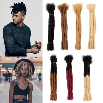 100% Human Hair Dreadlocks Handmade Permanent Loc Extensions Hip-Hop Reggae Hair