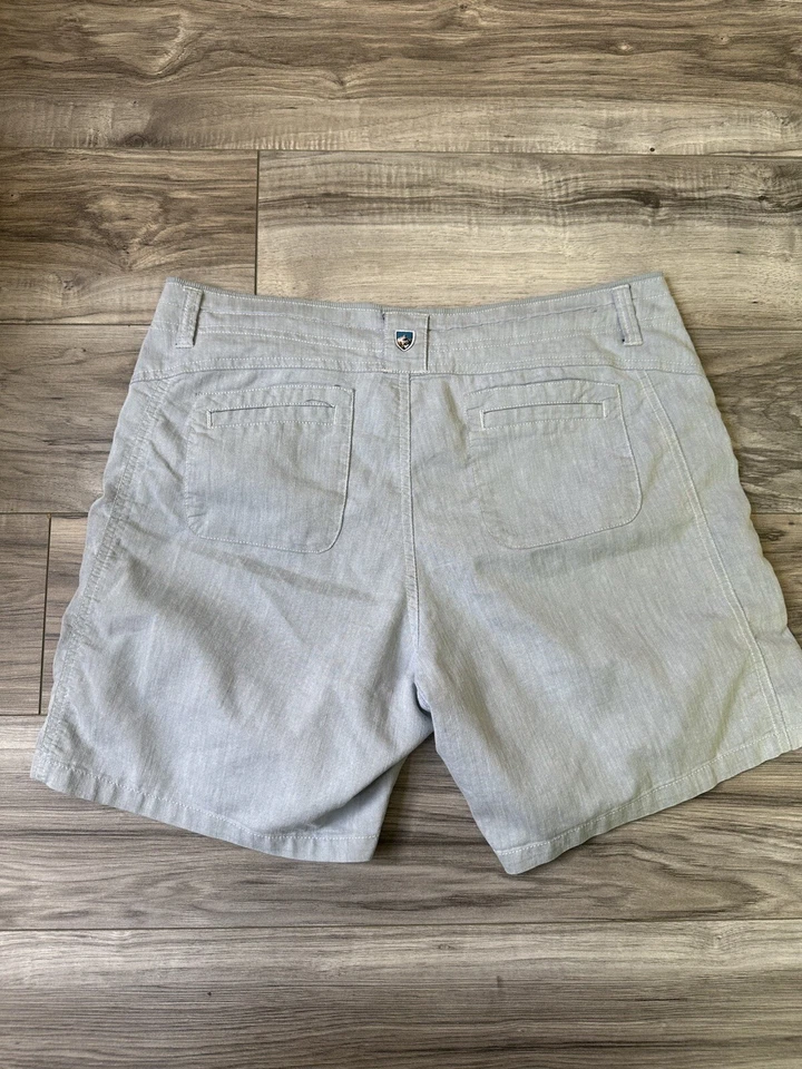 Женские легкие повседневные шорты Kuhl Cabo из смеси коттеджа/льна летние серые 12 - Изображение 2 из 4