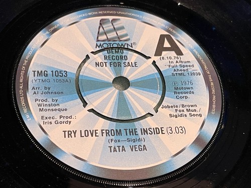 Tata Vega - Try Love From The Inside - Vinyl Record 7" Single - 1976 Motown Demo - Picture 4 of 5