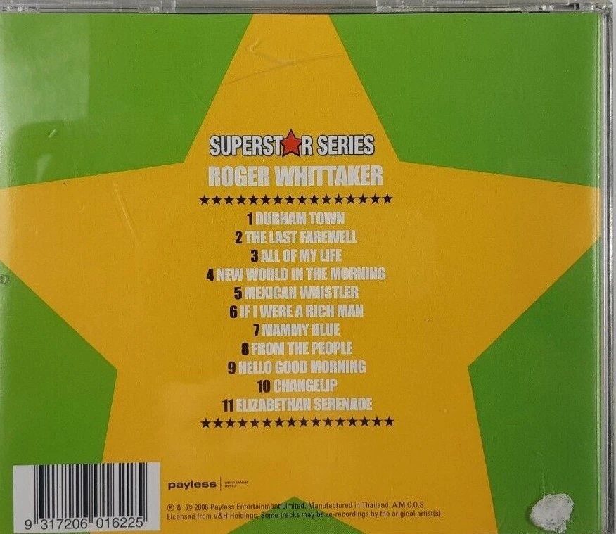 Roger Whittaker Superstar Series Country Music CD Features Durham Town-Mammy Blu - Image 2 of 4