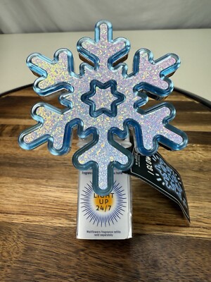 Bath & Body Works Nightlight Wallflower Plug In Snowflake Bright Neon Glow Blue