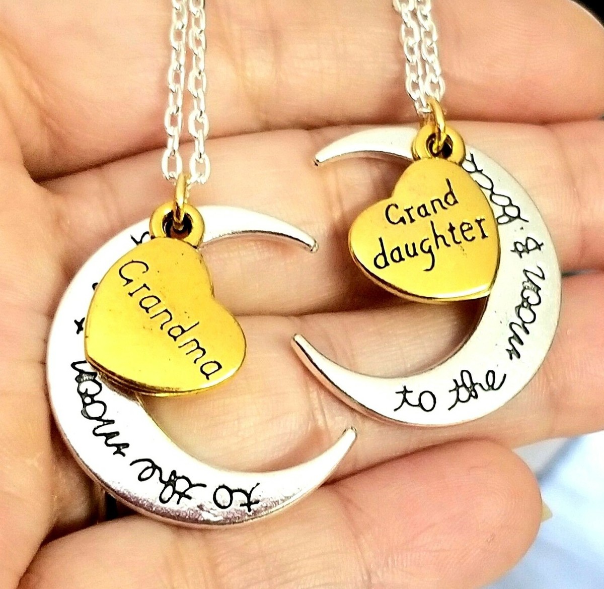 Heart Necklace Grandmother And Granddaughter Necklaces Heart