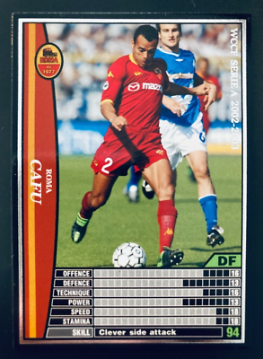 wccf ローマセット 2002-03 Panini WCCF Serie A Clubs Cafu AS Roma black soccer card