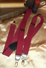 Suspenders Clip-on Burgundy Elastic CAS Germany max 50" Long NWOT