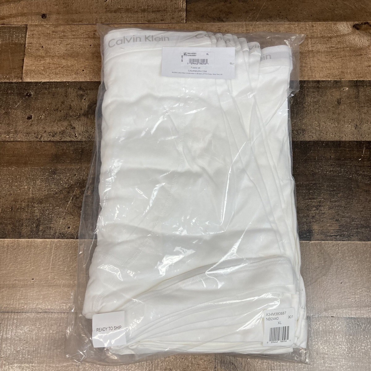 Y*u Calvin Klein Trunks Men Sz XL White Underwear Cotton Classics (7