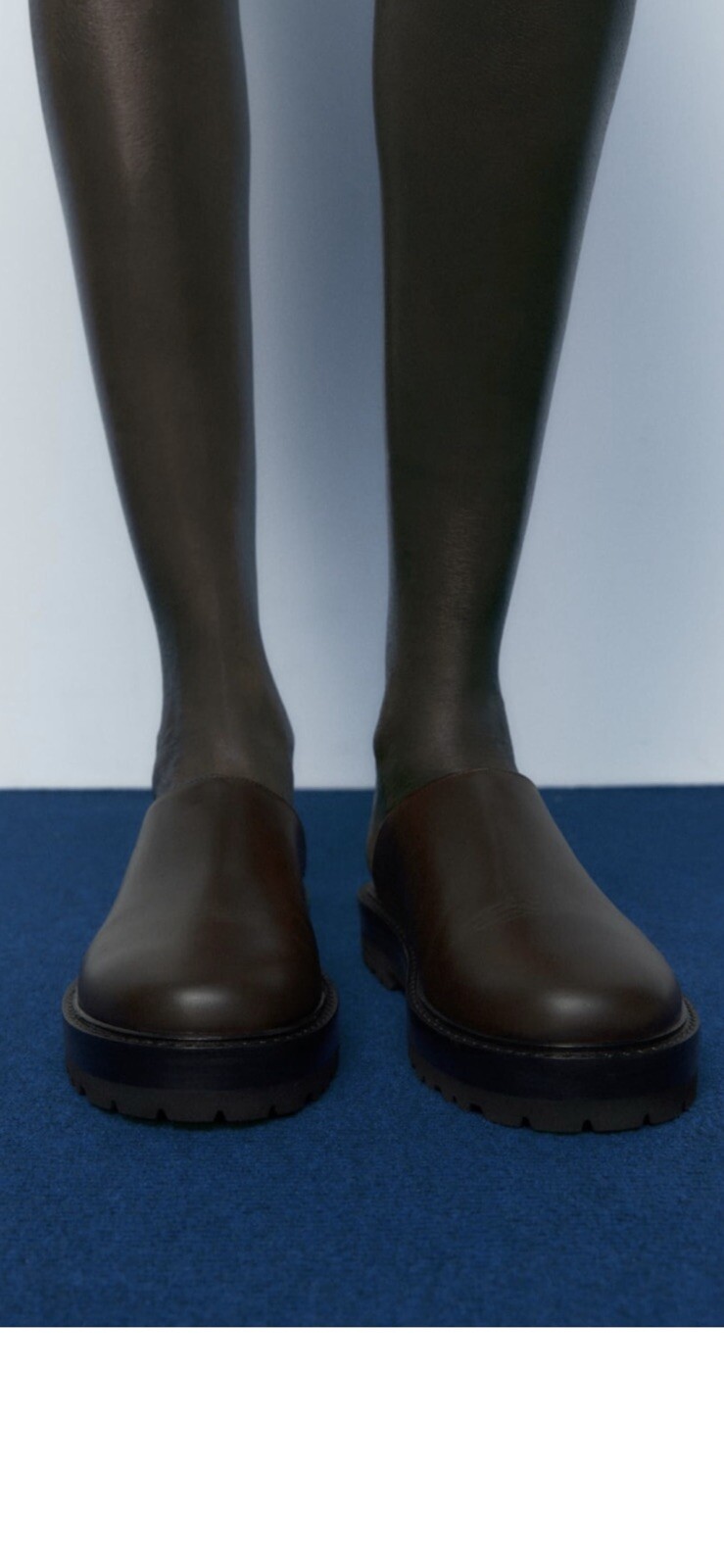 Zara Chocolate Brown Leather Track Sole Clogs Size Uk5, Eur38 RRP£120 image 2