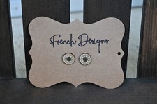 handmade by French Designs wooden laser cut sunflower stud earrings