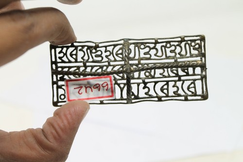 Antique Handcrafted Brass Rare Fine Shaped Tilak / Seal Stamp Rich Patina NH6642 - Picture 7 of 12