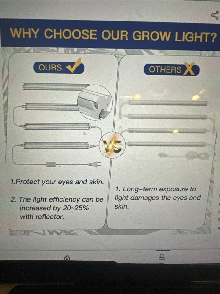 Luces de Crecimiento LED T5, 204 Piezas Bombilla 5000k Blanco Espectro Completo Planta Tiras de Luz Foto 3 de 4