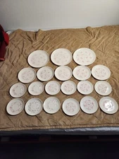 20 Vernon Ware Tickled Pink Dinner Desert Saucer Salad Plates Metlox Dinnerware