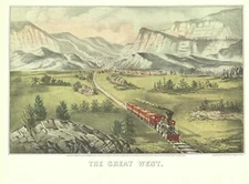 1952 Currier and Ives Lithograph - The Great West