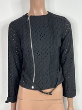Vtg Christian Dior By John Galliano Black Eyelet Jacket FR38 US6