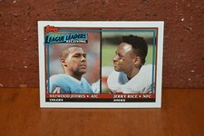 TOPPS FOOTBALL CARD LEAGUE LEADERS JERRY RICE & HAYWOOD JEFFIRES
