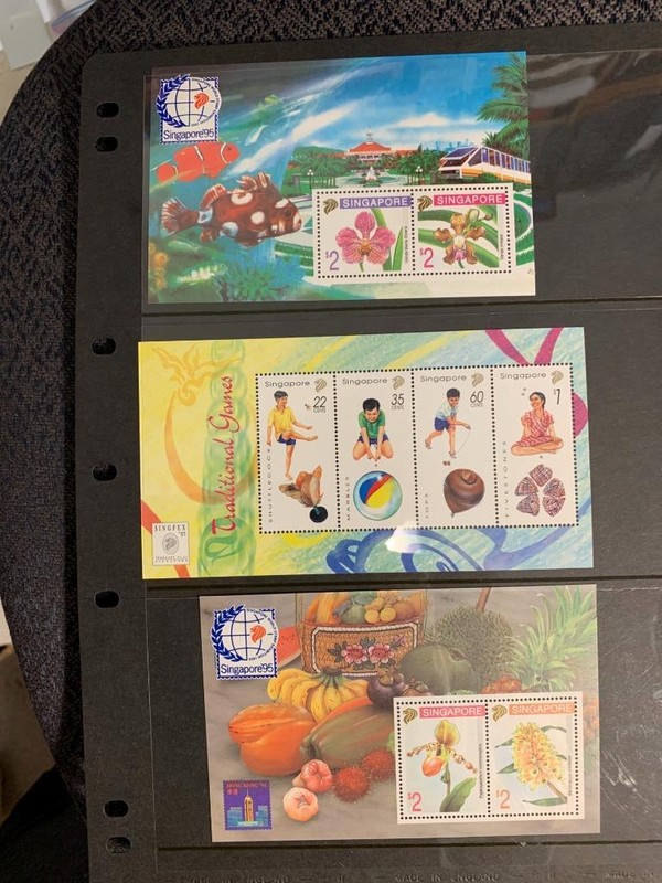 3 Singapore Souvenir Sheets Cat. $24.25 Mint Never Hinged SKU# 31830