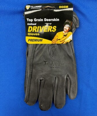 TILLMAN 866M DRIVERS GLOVES MEDIUM Top Grain  Deerskin  Premium Black