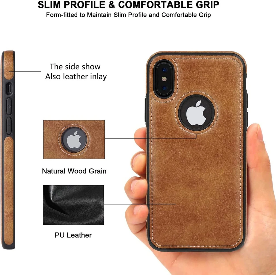 Funda ultra delgada de cuero premium a prueba de golpes para Apple iPhone Xs XR Max Foto 4 de 4