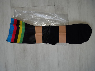 UCI Weltmeister World Champion Aero Radsocken Schwarz High Quality Top Stripe
