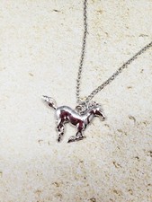 Silver Horse Gifts for Girl Teen Kids Necklace Stainless Steel Necklace 18" 2"
