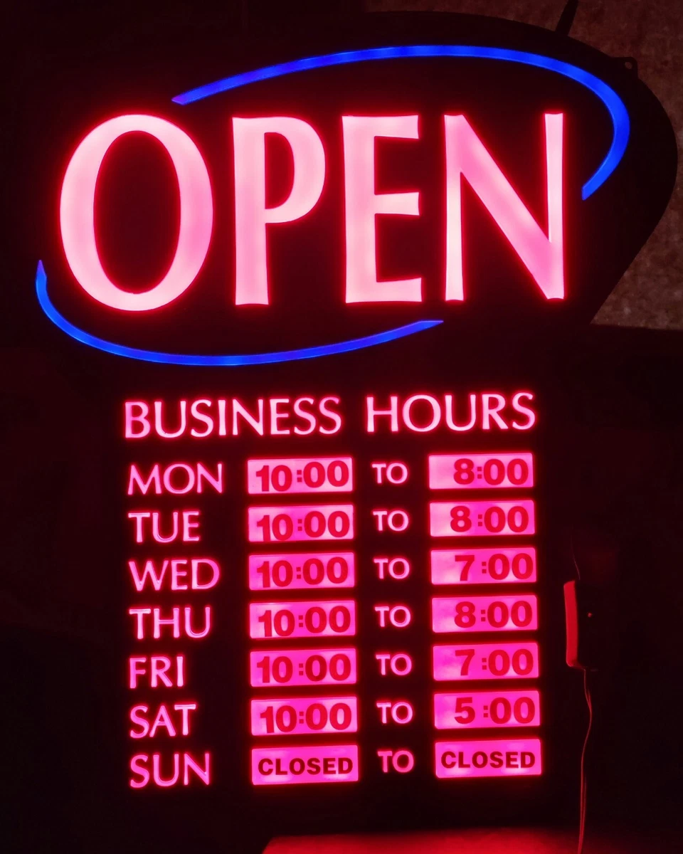 Open Closed Neon Sign