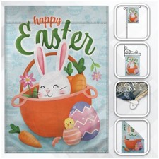 Happy Easter Garden Flag 12x18in Easter Bunny Day Flag Spring