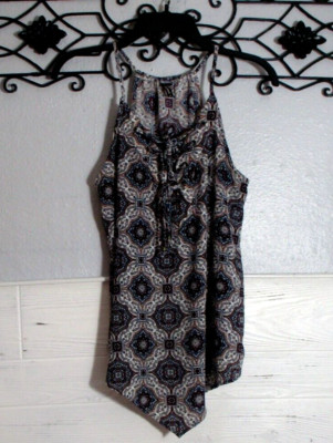 Heart Soul Women's Top Size S Multicolored Geometric Sleeveless Round Neck