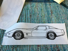 Vintage B W Iron-on T-Shirt Transfer Design: '78-'82 Chevy Corvette