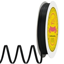 Double Face Black Satin Ribbon 1/8 inch X 100 Yards Polyester Black Ribbon fo...