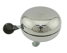 ALTALINE 80MM LONG BOLT-ON STEEL DING DONG BICYCLE CHROME CLASSIC BELL.